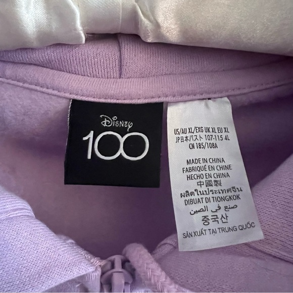 Disney Women’s 100th Anniversary Zip-Up Hooded Sweatshirt Size XL - Picture 3 of 9